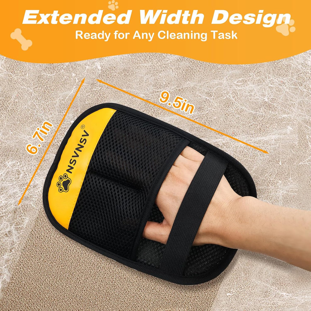 Pet Hair Removal Glove for Cats Dogs, Washable Reusable Animal Fur Removal Tool, Hair Retention Powerful Cat Grooming Gloves for Couch, Furniture, Carpet, Car Seat, Ease of Use